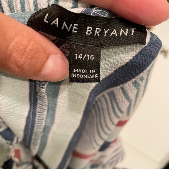 Lane Bryant Women’s Blouse Off Shoulder Stripe Pattern Size 14/16 - Picture 3 of 7